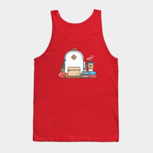 Backpack, book, apple and coffee Tank Top